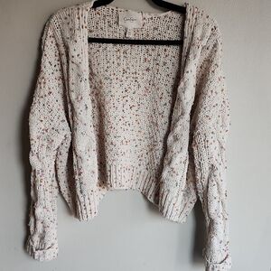 Jessica Simpson Cream Multicolor Knit Cardigan